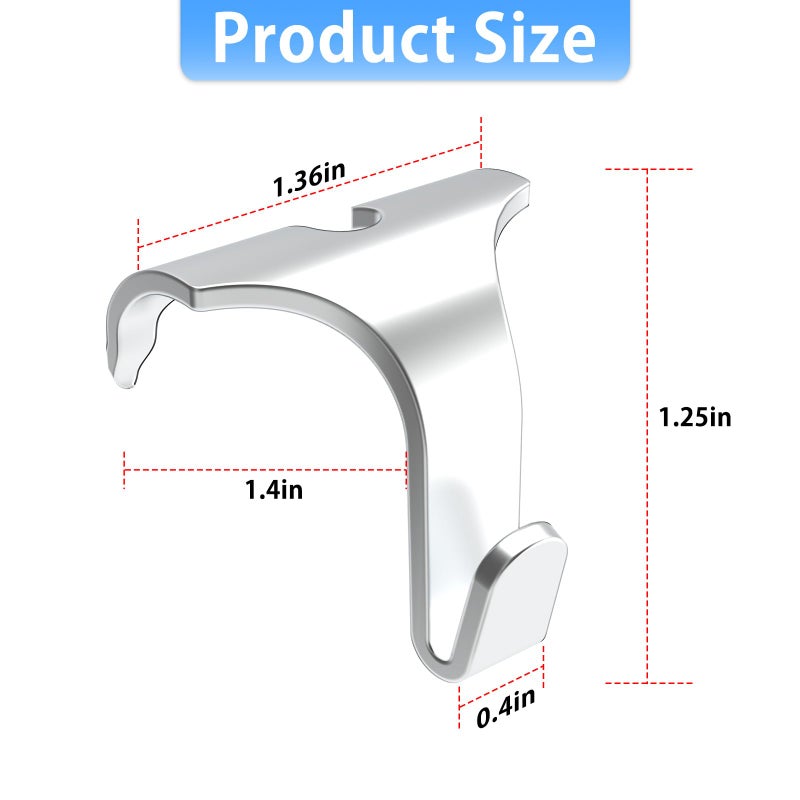 appacare 12 قطعة من خطافات القولبة لقضبان الصور، وخطافات شماعات قضبان الصور للفنون والصور (فضي) - Image 2